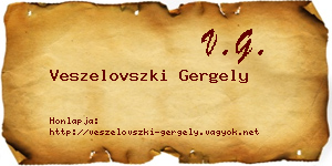 Veszelovszki Gergely névjegykártya